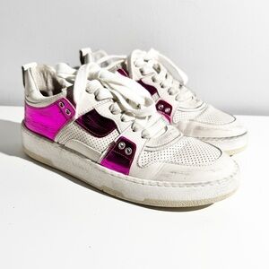 NWT BLAH Jenn Low Sneakers White and Pink Low-Top Sneakers size 9